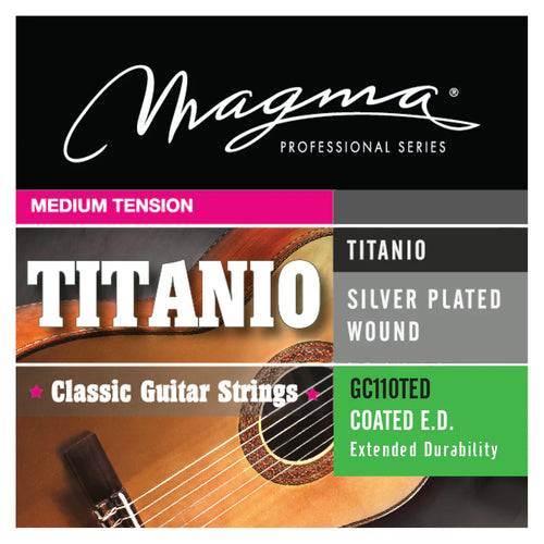 Magma Classical Guitar Strings Medium Tension Titanium Nylon - COATED Silver Plated Copper (GC110TED)